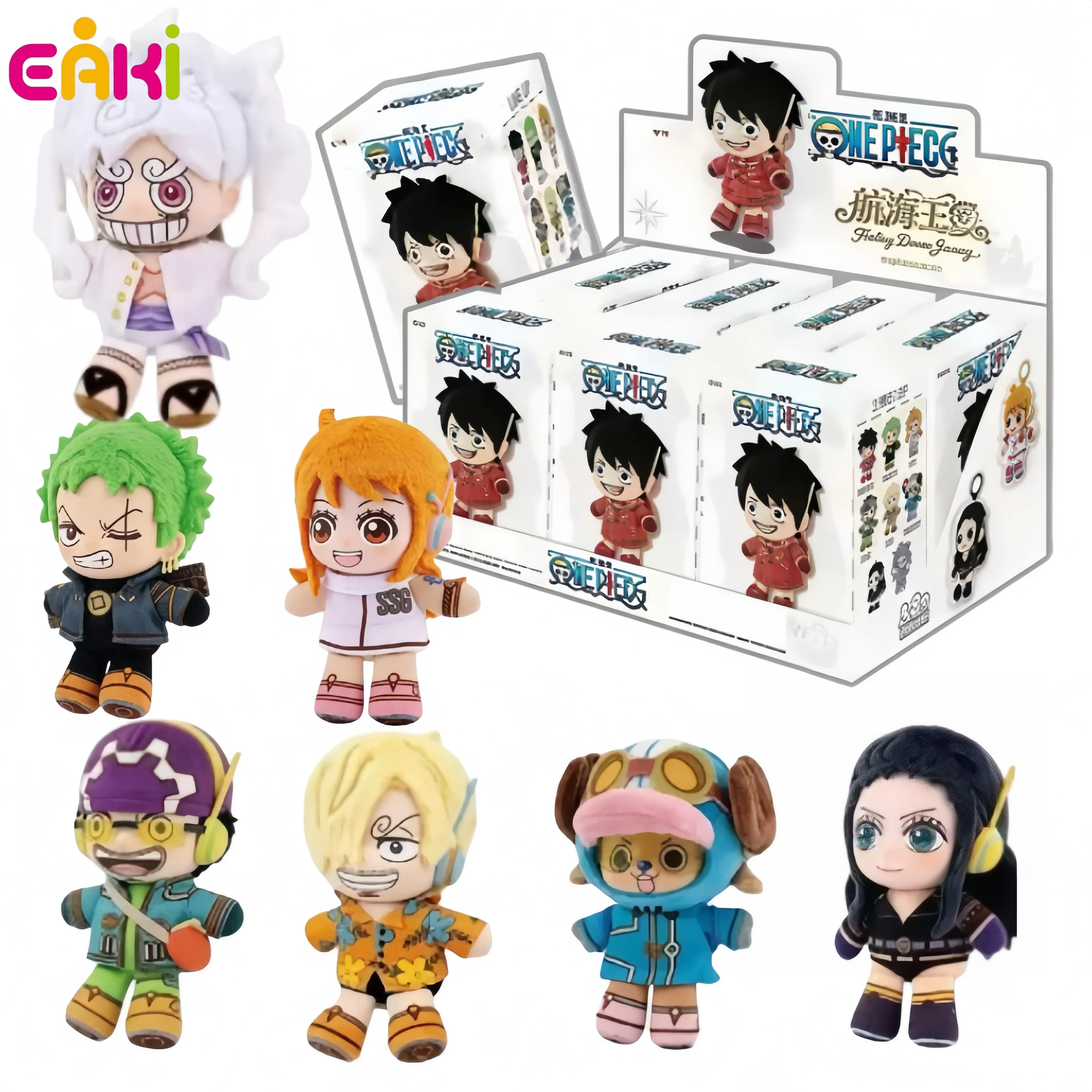 Caja Sorpresa Original de la Serie One Piece: Adorno Colgante de Peluche de Fantasía, Juguetes de Anime de Luffy y Nami, Figura de Regalo del Rey del Mar