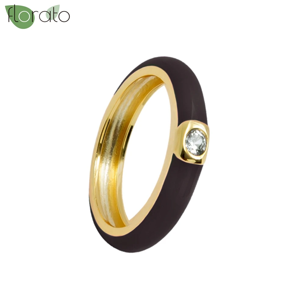 Premium Gold Überzogene Bunte Emaille Engagement Ringe für Frauen Mode Hochzeit Luxus Schmuck Party frauen Zubehör