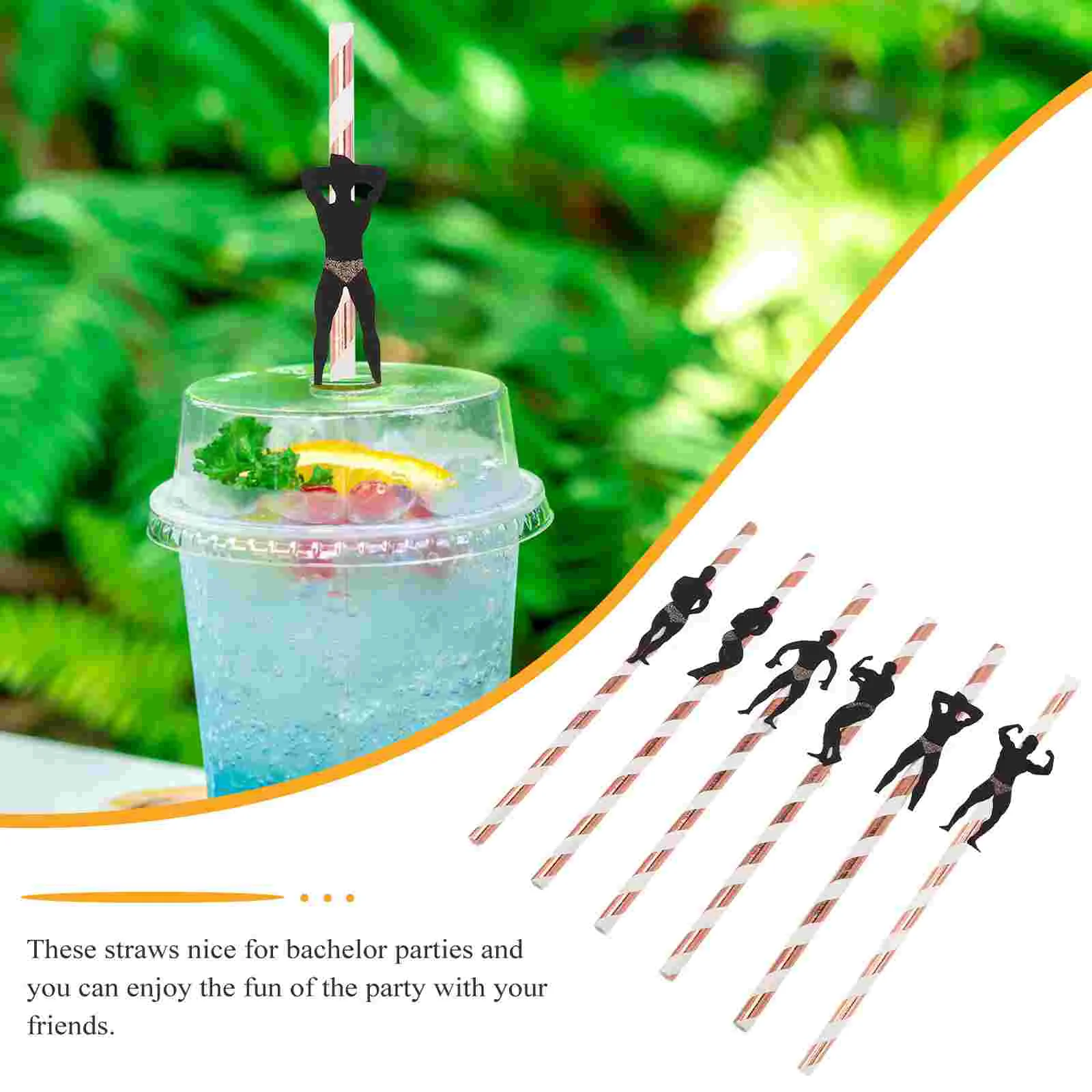 24 Pcs Party Paper Straws Juice Bachelorette Decorations Drinking Modeling Pulp Card Dancer