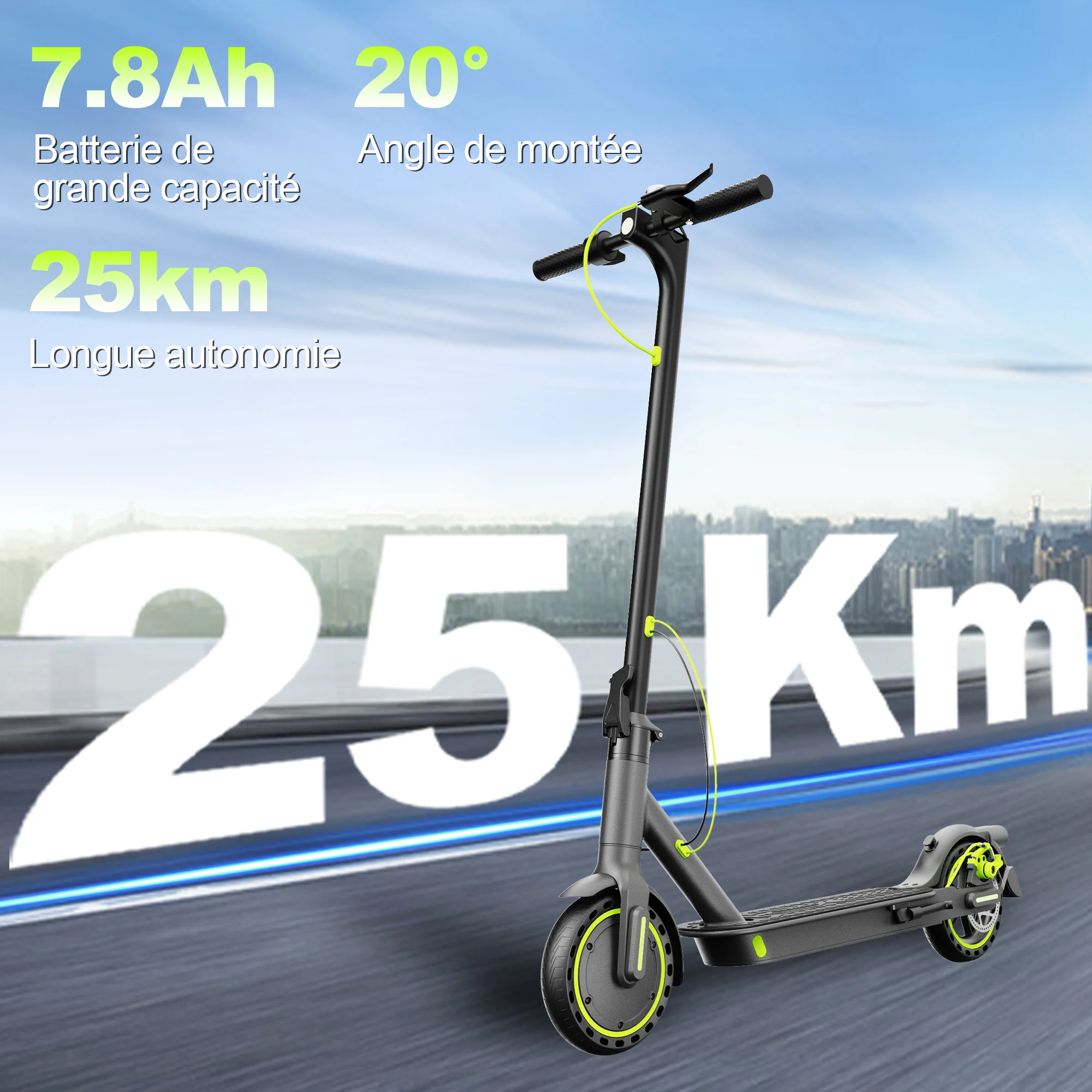 Todimart T3 Elektroroller 8,5 Zoll 36V 7,8Ah 24,99 Km/h für Erwachsene 30 Km Reichweite Wabenreifen Faltbar mit App T3 E-Scooter für Erwachsene – Detail 2