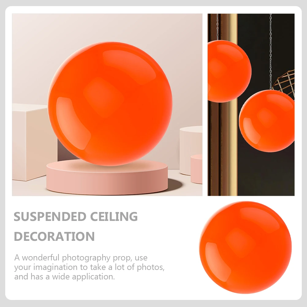 

Decorative Ball Gazing Hanging Reflective Stainless Steel Orange Color Portable Lightweight Photography Durable