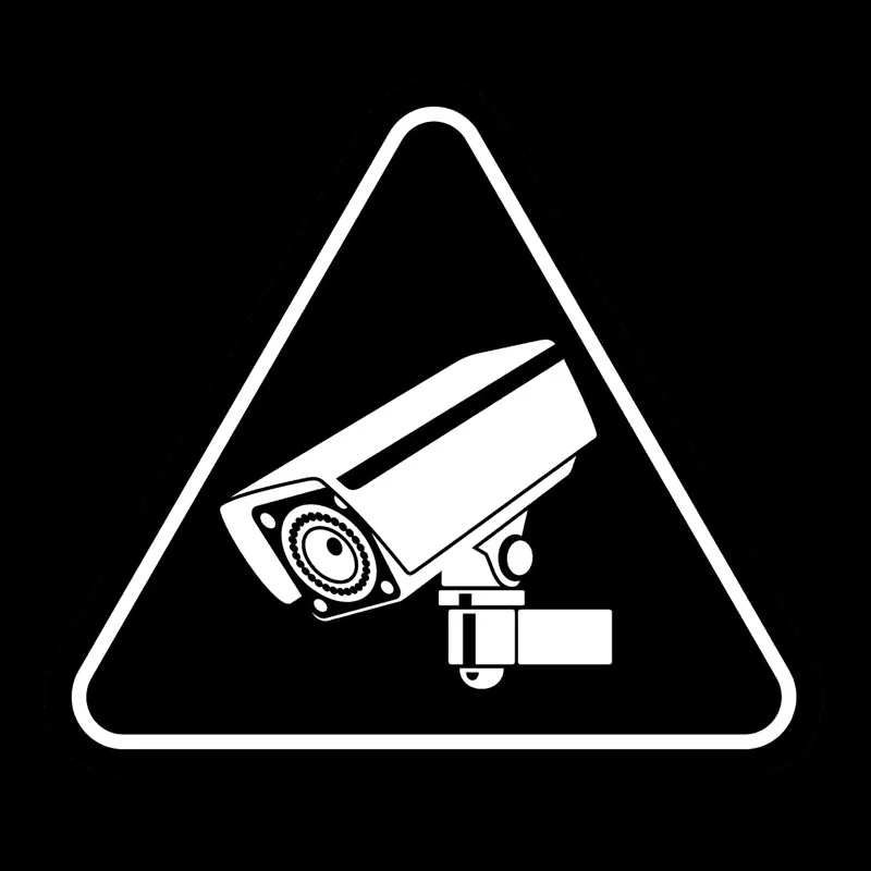 Cool Camera Warning Waterproof Sunscreen PVC Vinyl Sticker Electronic Monitoring Inside Car Window Decor