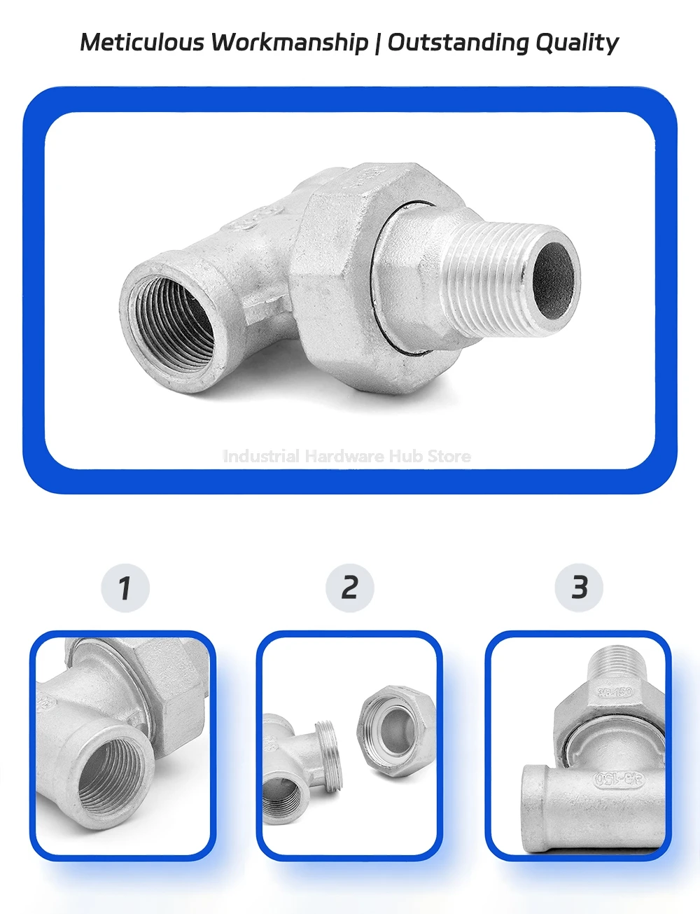 T-Verbindungsgelenk – SS304-Edelstahl BSPT-Rohrverschraubung mit Innengewinde und Außengewinde, 1/4"-2" auslaufsicher für industrielle Wasserleitungen – Detail 11