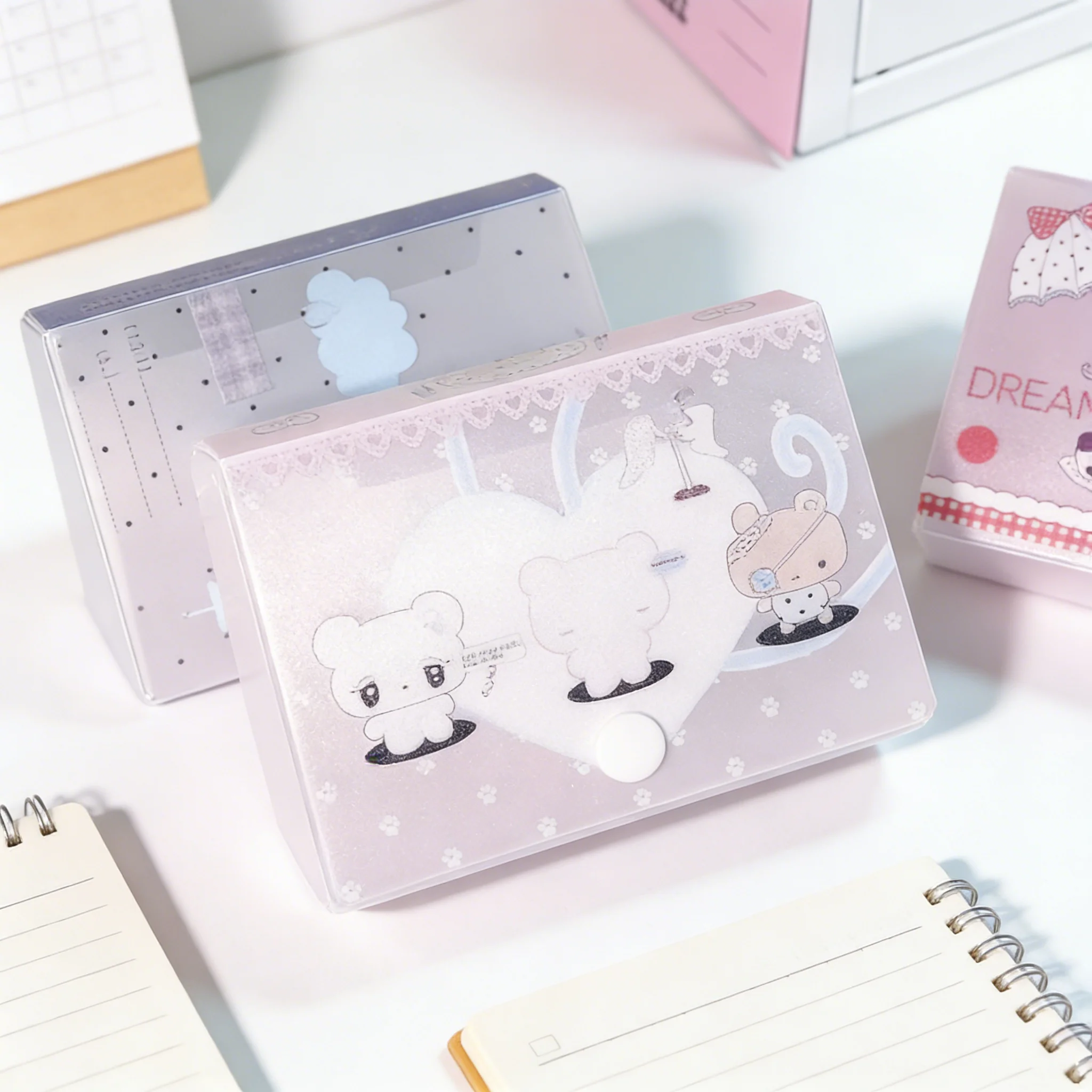 

M5 Storage Box Organizer 3-inch Album Stickers Notes Idol Cards Photos Cute Name Card Holder Minimalist Style
