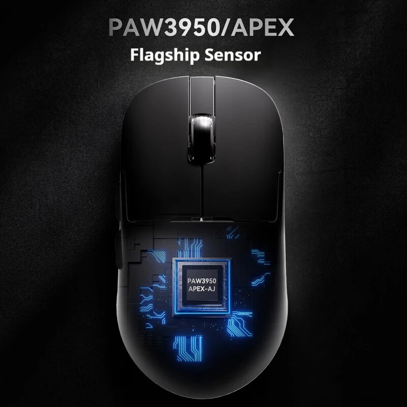 AJAZZ AJ159 APEX Wireless Mouse PAW3950 Sensor 2.4G/BT/USB-C Optical Gaming Mouse 56g Lightweight With 8K Magnetic Charging Base