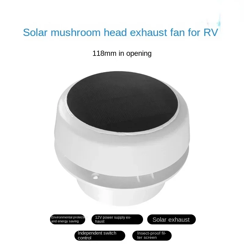 

RV Solar Mushroom-Shaped Haircut RV Mushroom-Shaped Haircut Exhaust Fan RV Overhead Exhaust Fan 12V Ventilating Fan