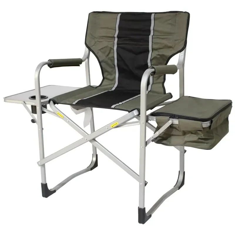 for Heavy Duty Aluminium Foldable Camping Chair with Side Table and Cooler Bag Portable Folding
