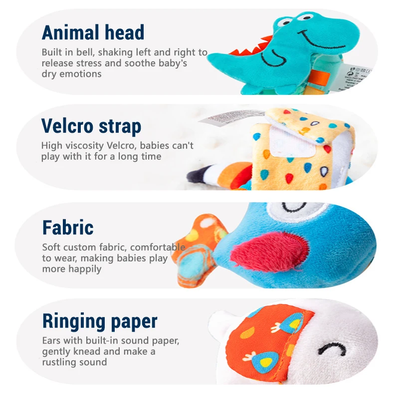 0-12 meses brinquedo do bebê dos desenhos animados alça de pulso chocalhos brinquedos educação precoce interação sensorial desenvolvimento pulseira chocalhos brinquedos