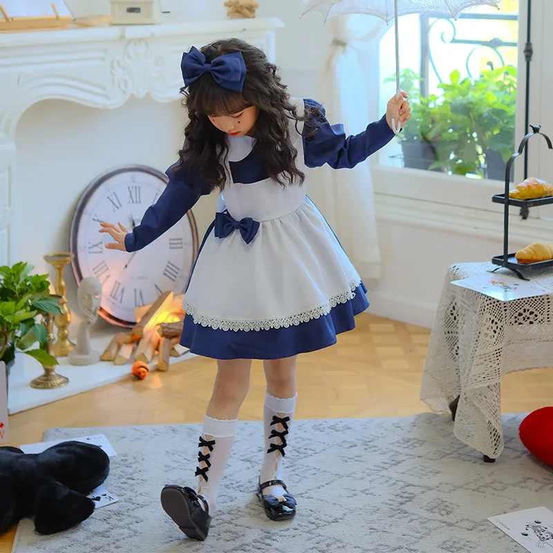 Halloween Children's Costumes Long Sleeve Fairy Tale Girl Style Maiden Princess Dress Girls Lolita Performance Costumes