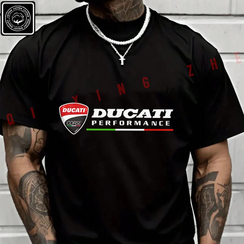 Nueva camiseta de motocicleta Ducati Corse-Performance, camiseta de algodón para aventura, camiseta informal de verano a la moda para hombre con cuello redondo