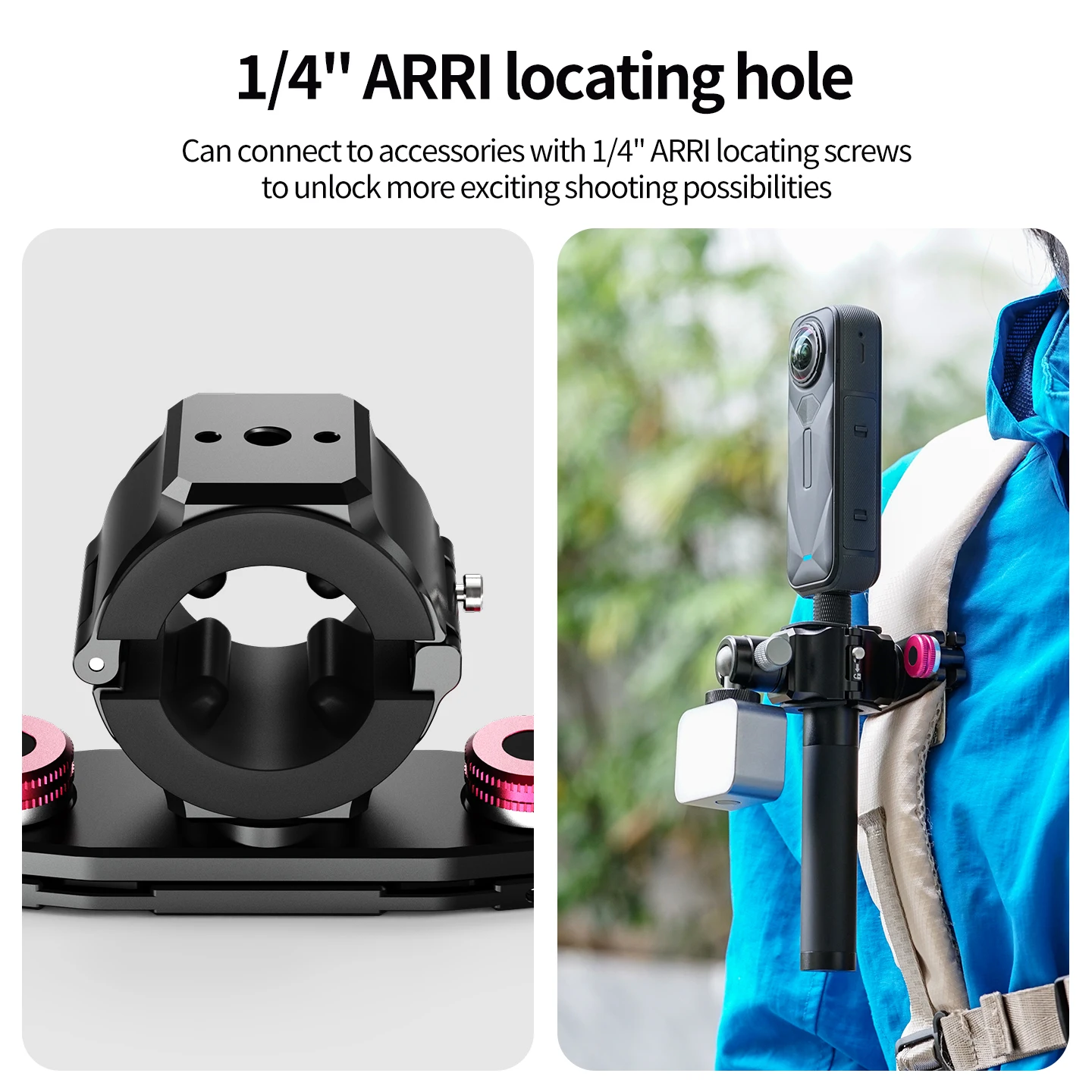 Kamera-Selfie-Stick-Clip für Rucksack-Schultergurt – Schnellverschluss-Halterung für Insta360 GoPro DJI Action – Freihändige Fotografie – Detail 11