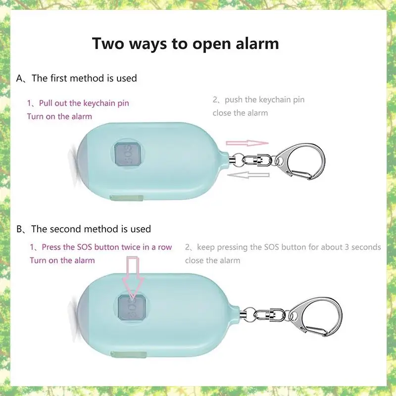 إنذار صوت الطوارئ الذكي القابل لإعادة الشحن، حلقة صفارة الإنذار الشخصية للطوارئ بقوة 130 ديسيبل مع ضوء LED، للنساء والأطفال وكبار السن، إلخ