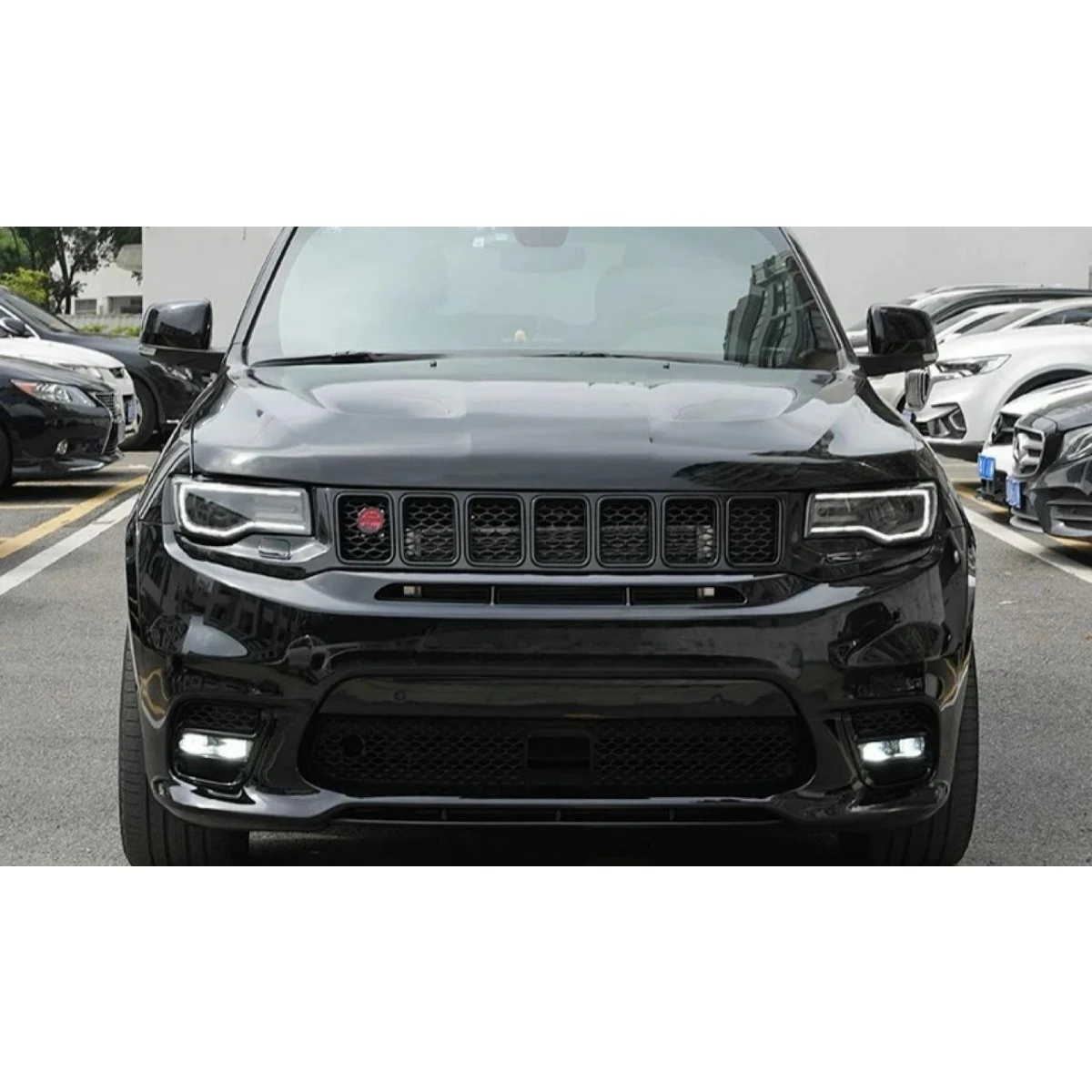 

For Jeep Grand Cherokee 2014-2021 Front Rear Bumper Spoiler Grill Engine Skid Plate Side Skirt Lip Side Bumper Air Intake Vent