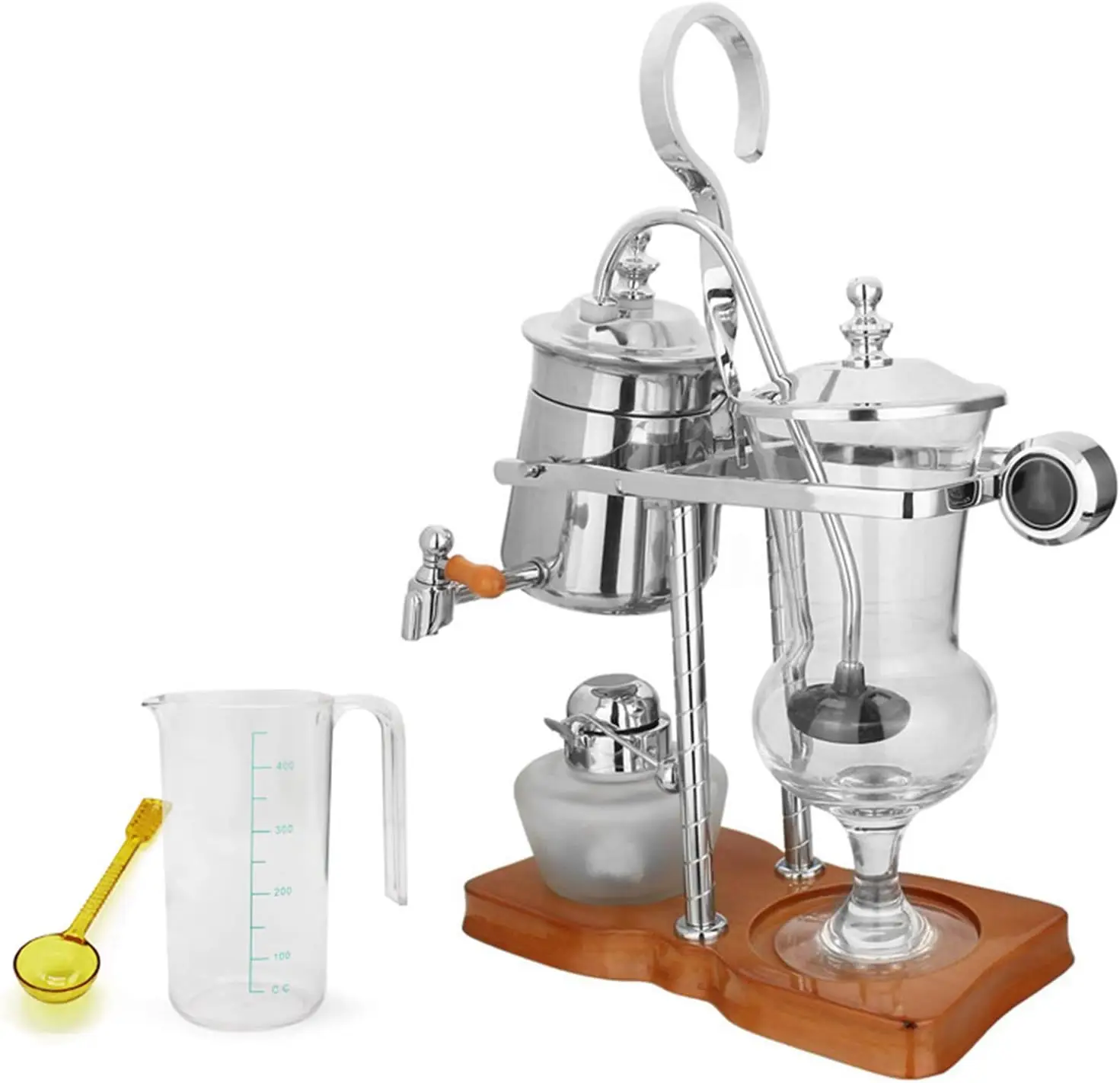 Luxury Balancing Siphon Coffee Maker/Brewer,Balance Syphon Coffee Maker Double Column,Easy to Clean Permanent Filter and Water R