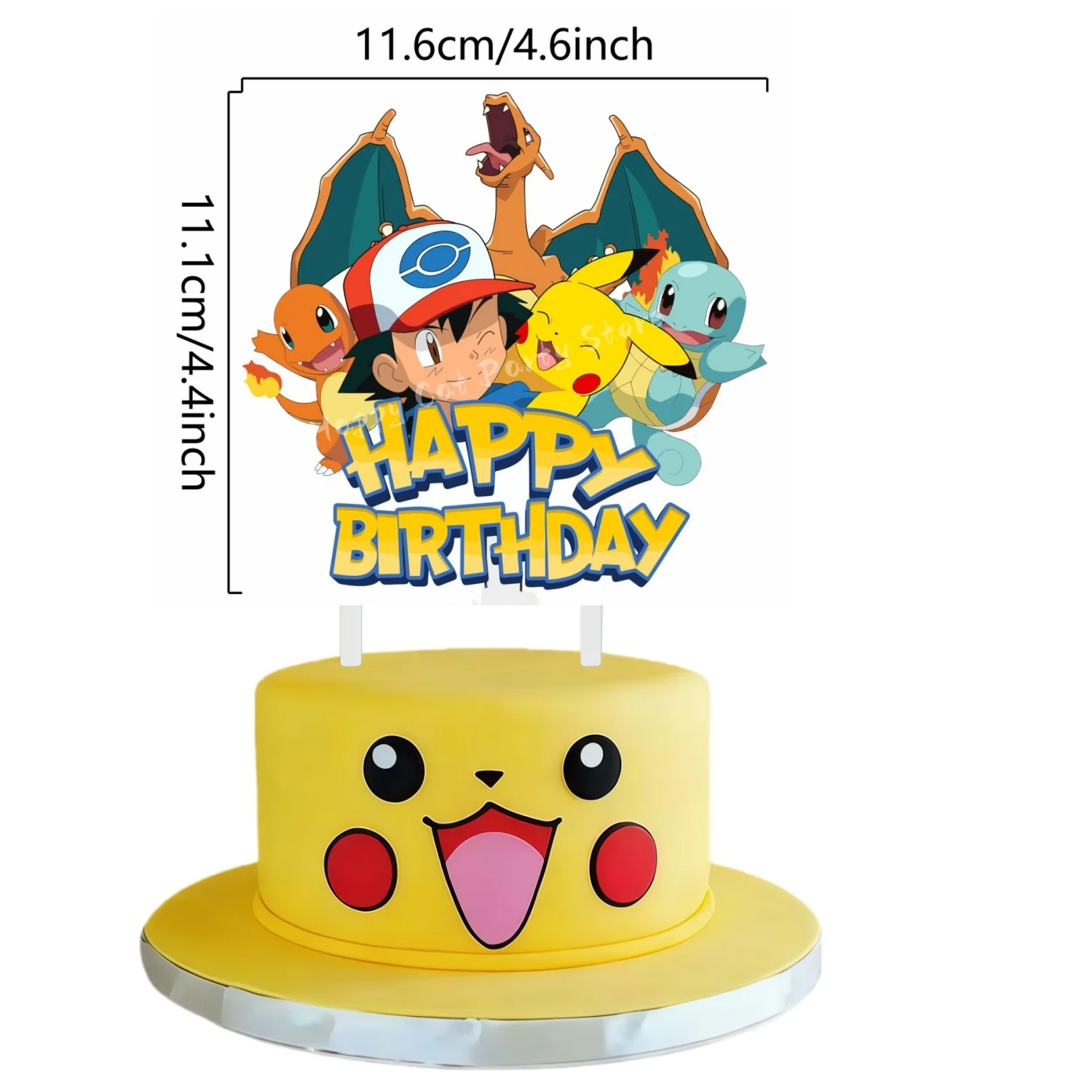 Topper Pokeball Cake Verjaardag Pokebal Decoratie Taarttopper Charizard Bulbasaur Cupcake Topper Bakbenodigdheden DIY Feestartikelen