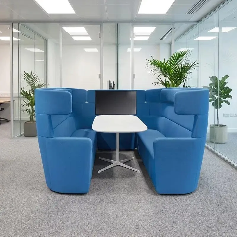 Commercial Modular Soundproof Talking Room High Partition Lounge Sofa with Desk Monitoring Panel