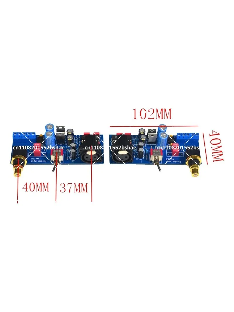 2pcs Balanced XLR to Unbalanced RCA Single-Ended Power Amplifier Board Signal Converter Module