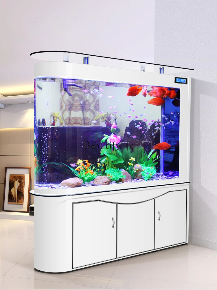 

New Fish Tank Aquarium Living Room Ecological Glass U-Shaped Hallway Bottom Filter Intelligence