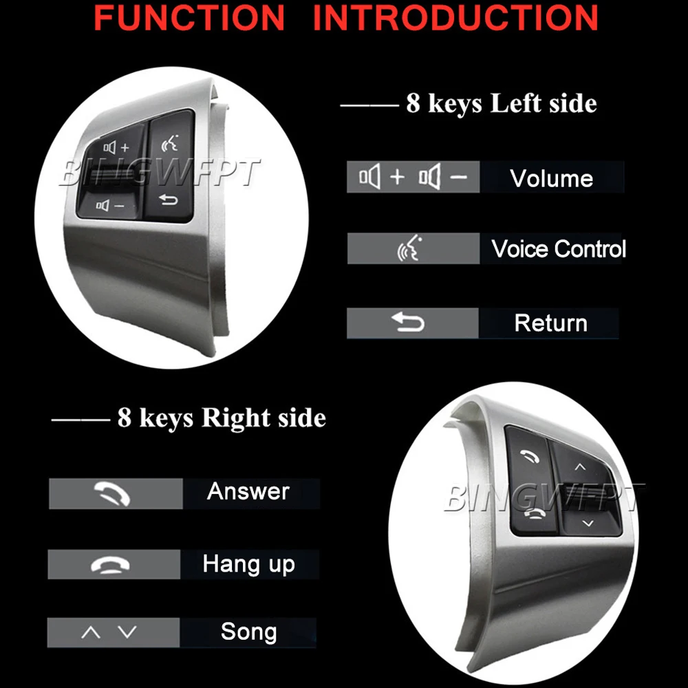 For Hyundai Elantra HD 2008 2009 2010 2011 Multifunction Steering Wheel Remote Control Button 96700-2H500 96700-2H510