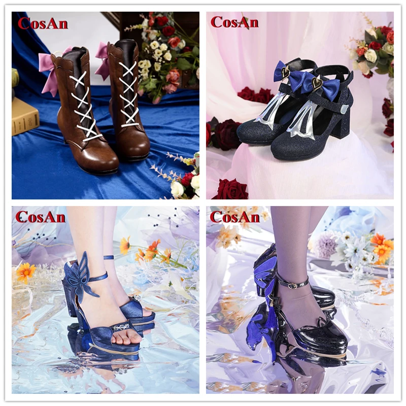 CosAn Game Genshin Impact Fischl/Ningguang/Keqing/Kamisato Ayaka Shoes Cosplay Universal High Heels Role Accessories