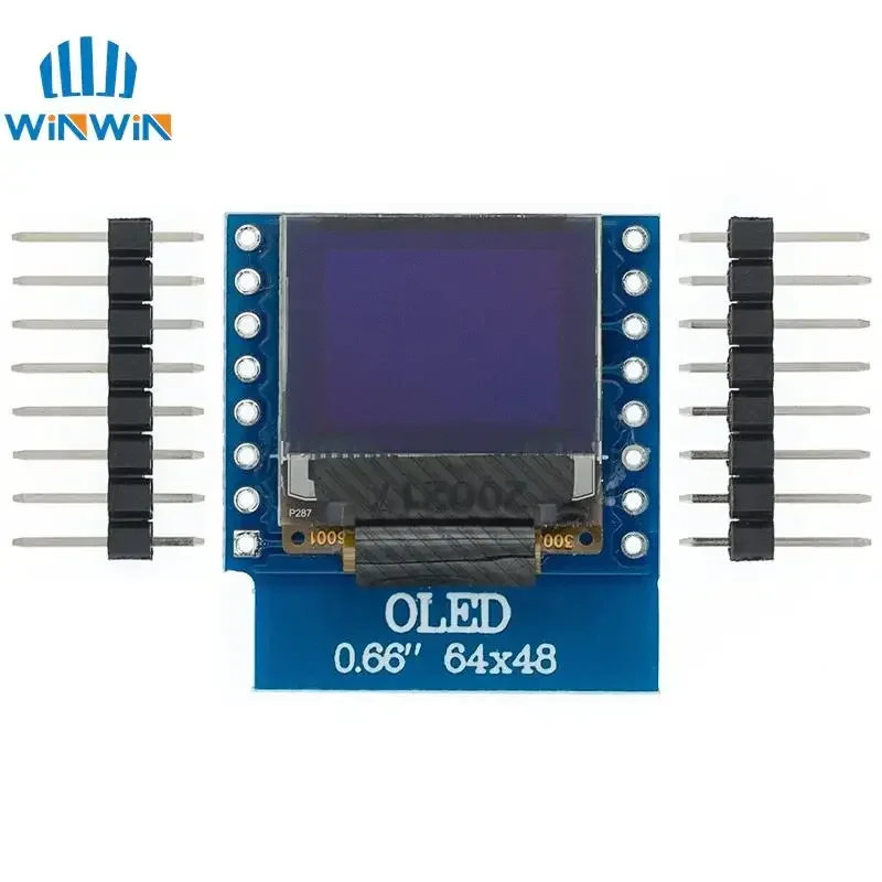 

0.66 inch OLED LED LCD Dispaly Shield Compatible for WEMOS D1 MINI ESP32 64X48 0.66 inch Display 0.66" oled module IIC I2C