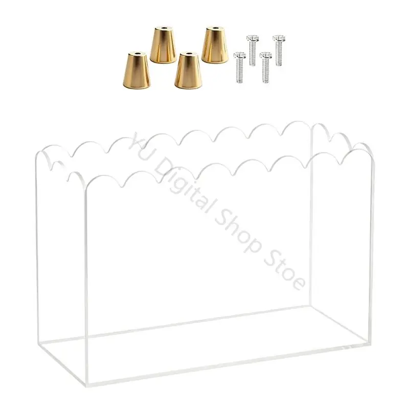 96BA Trendiges transparentes Organizer-Kastengehäuse mit Metallbeinen, für die Präsentation von Sammlungen – Detail 10
