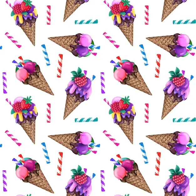 Cupcake Ice Cream 50*145cm Polyester Cotton Fabric Sewing Quilting Needlework Material DIY Dress Handmade Accessories