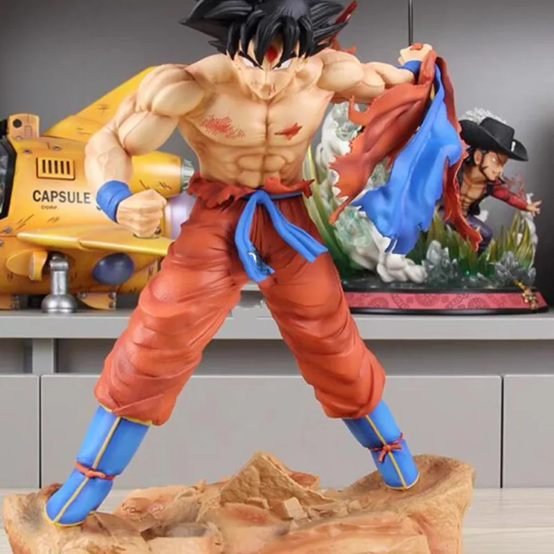 

39cm Goku Dragon Ball Figure Gk Tearing Clothes Son Goku Vegeta Anime Statue Collection Model Toys Action Figures Pvc