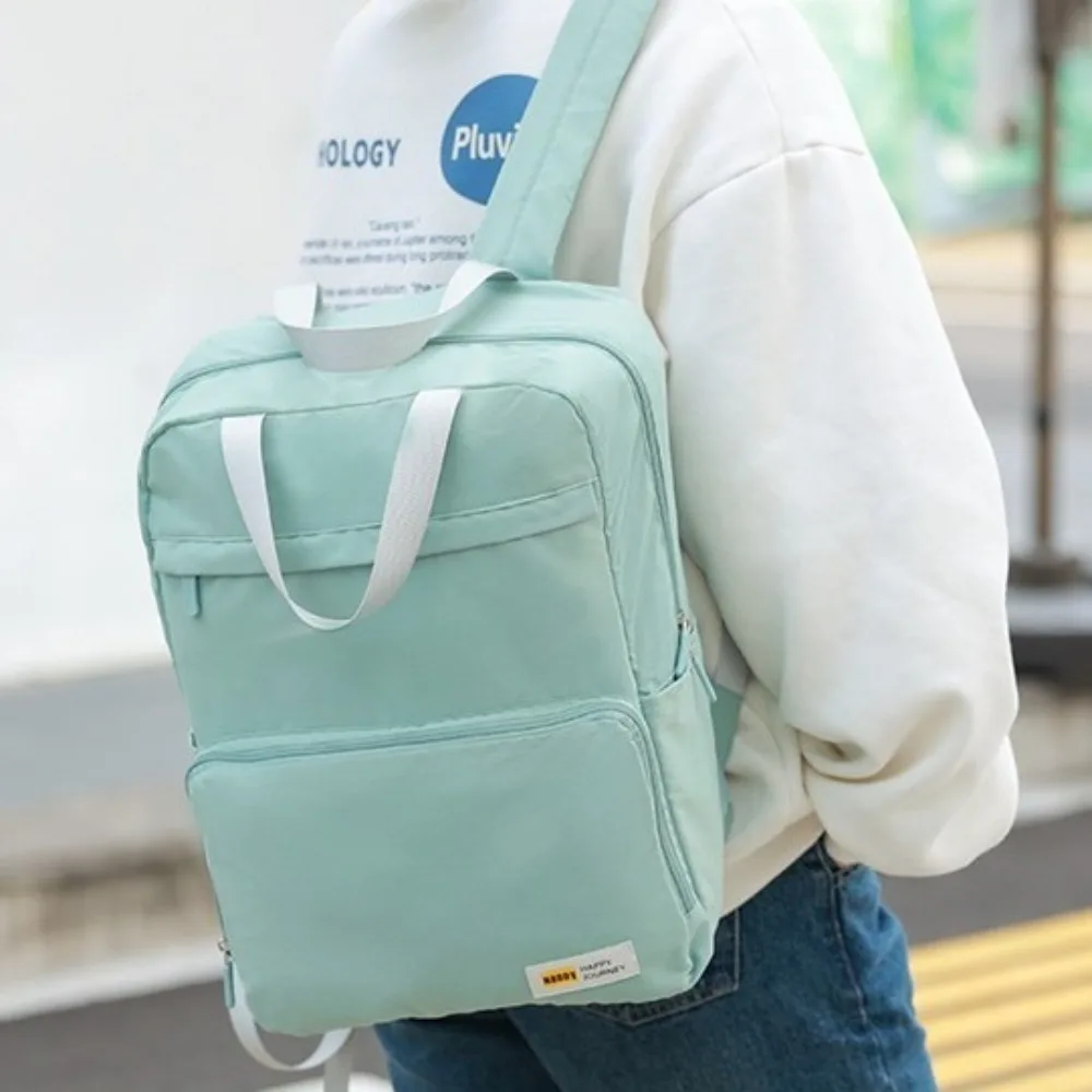 

Portable Oxford Foldable Backpack Multi-pocket Lightweight Hiking Backpack Solid Color Large Capacity Student School Bag Sports