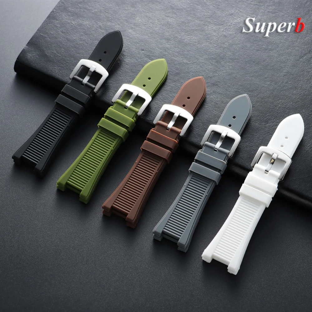 25*13mm Waterproof Silicone Strap for Patek Philippe Nautilus 55711 5712 5726 5980 Soft Rubber Watch Band Accessories