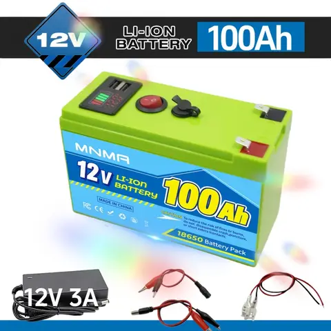 Batterie à Cycle profond au Lithium LiFePO4 12V 100Ah, batterie Rechargeable de plus de 4000 Cycles, Phosphate de fer au Lithium pour l'énergie solaire/vent