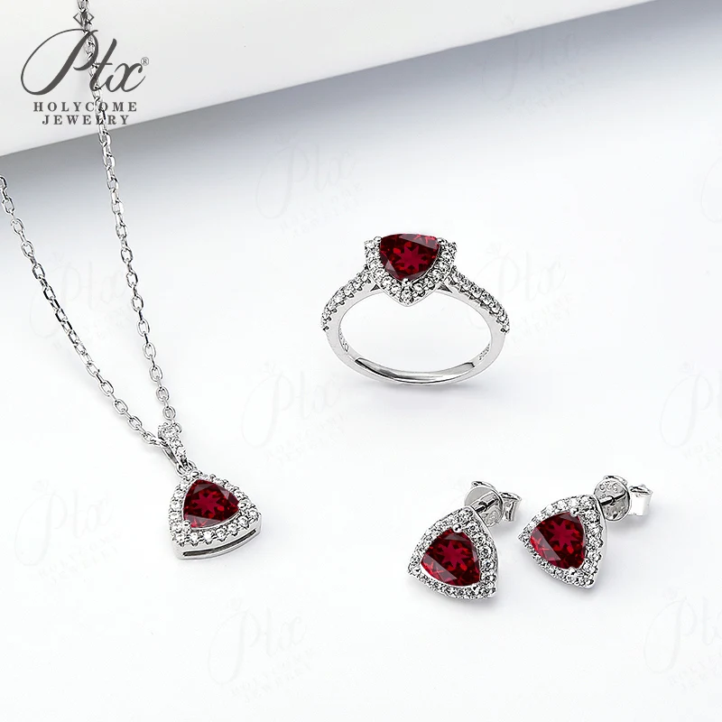 

Jewelry Set Moissanite Jewelry Set Trillion Cut It Includes Ring Necklace & Earrings Suitable for Weddings and Ideal As A Gift