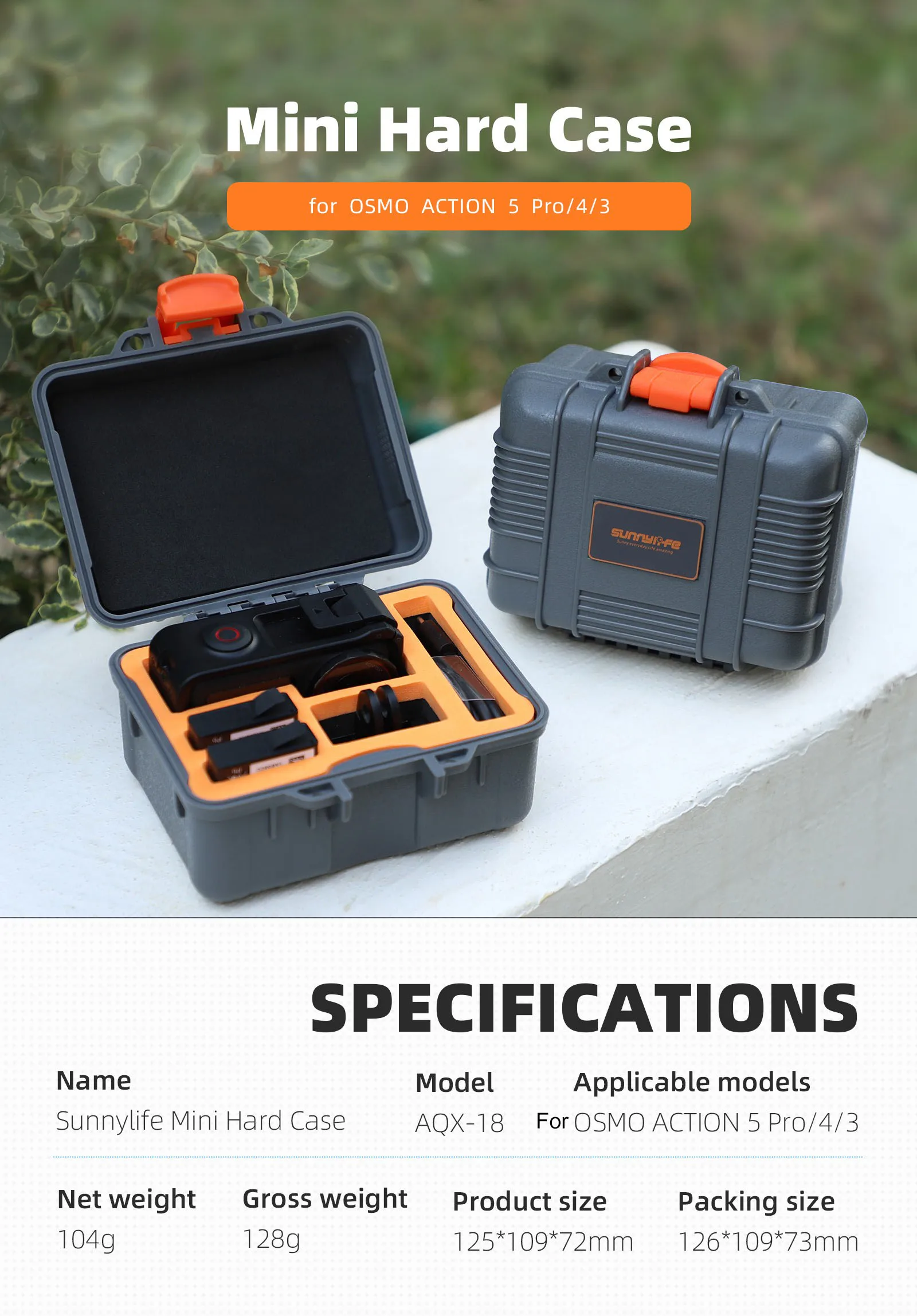 Engineered Case for OSMO ACTION 5Pro 4 3 with Dedicated Spaces for DJI Camera Batteries and Fast Charging Cable