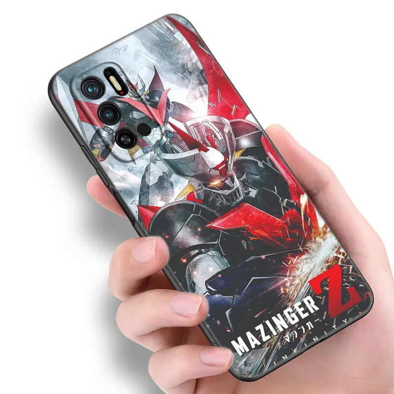 Anime Mazinger Z Phone Case For Xiaomi Redmi Note 10 11 11S 12 4G 8 9 11E 11T Pro Plus 10T 5G 8T 9S 10S 12S Black Silicone Cover