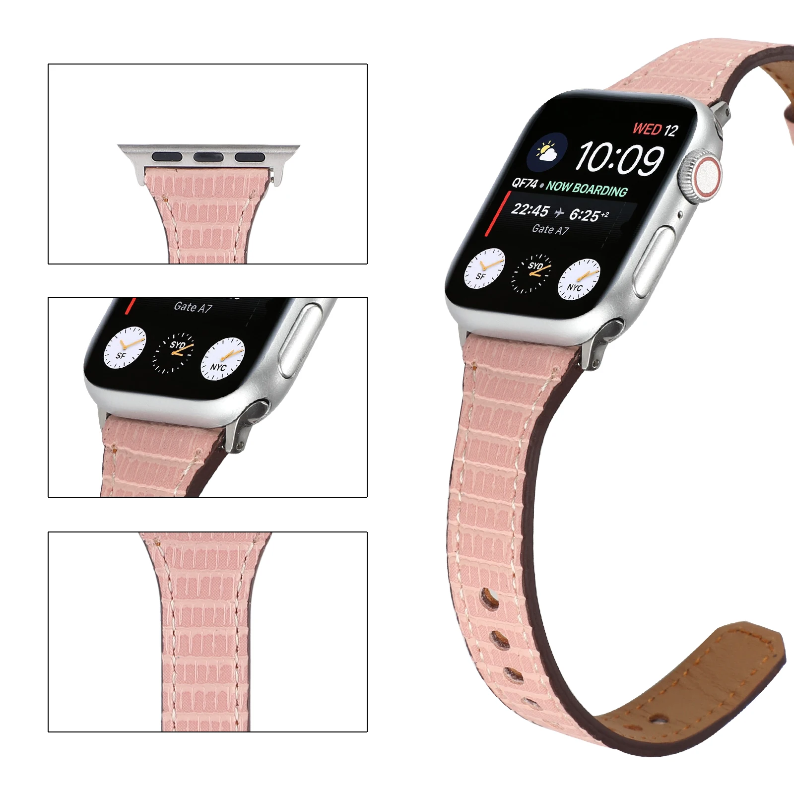 Strap fit iWatch8/7/6/5 49mm Apple Watch with Autumn/Winter Little Red Book Women's small bamboo leather