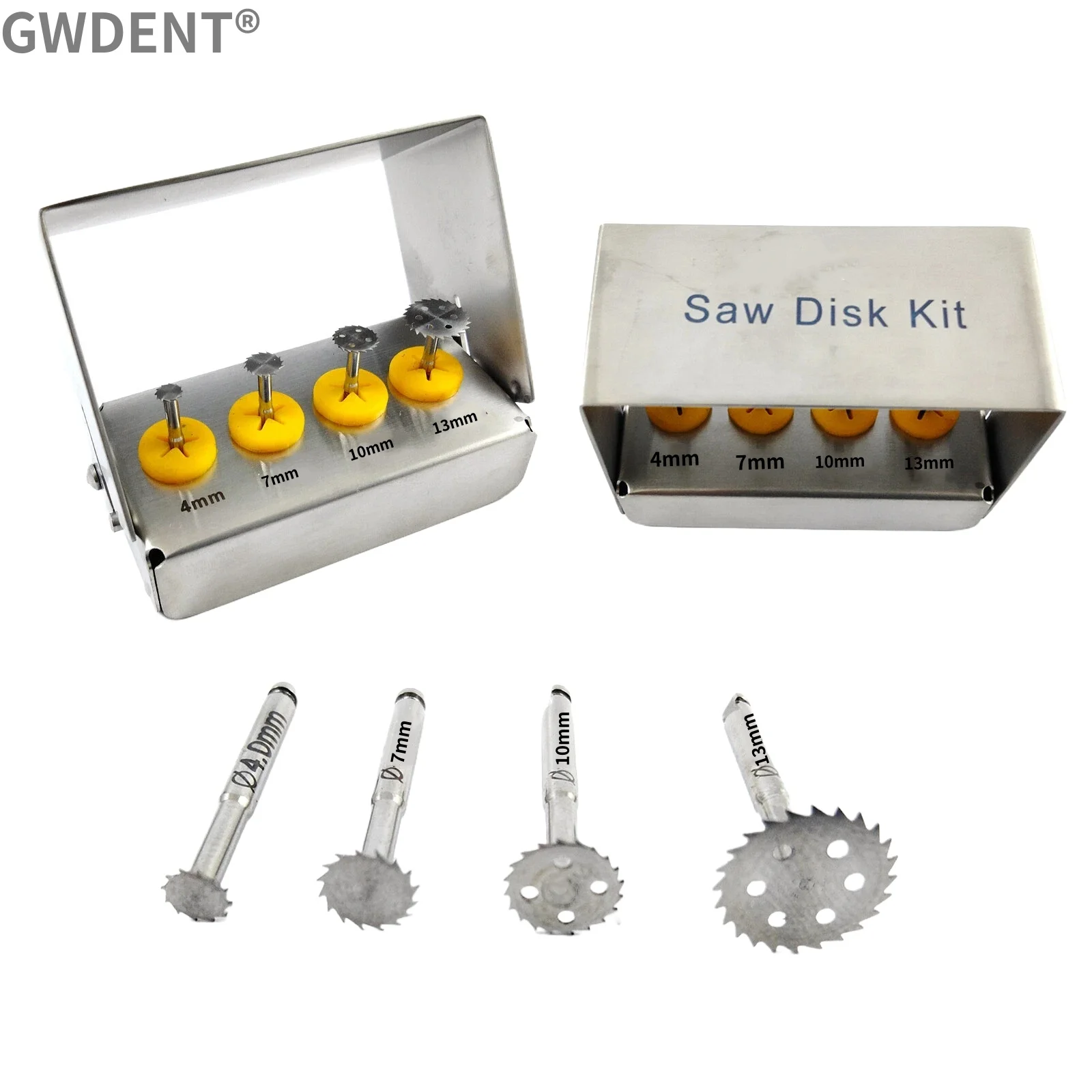 4 pcs/SET Dental Implant Saw Disk Surgical Tools & Bur Drills Holder
