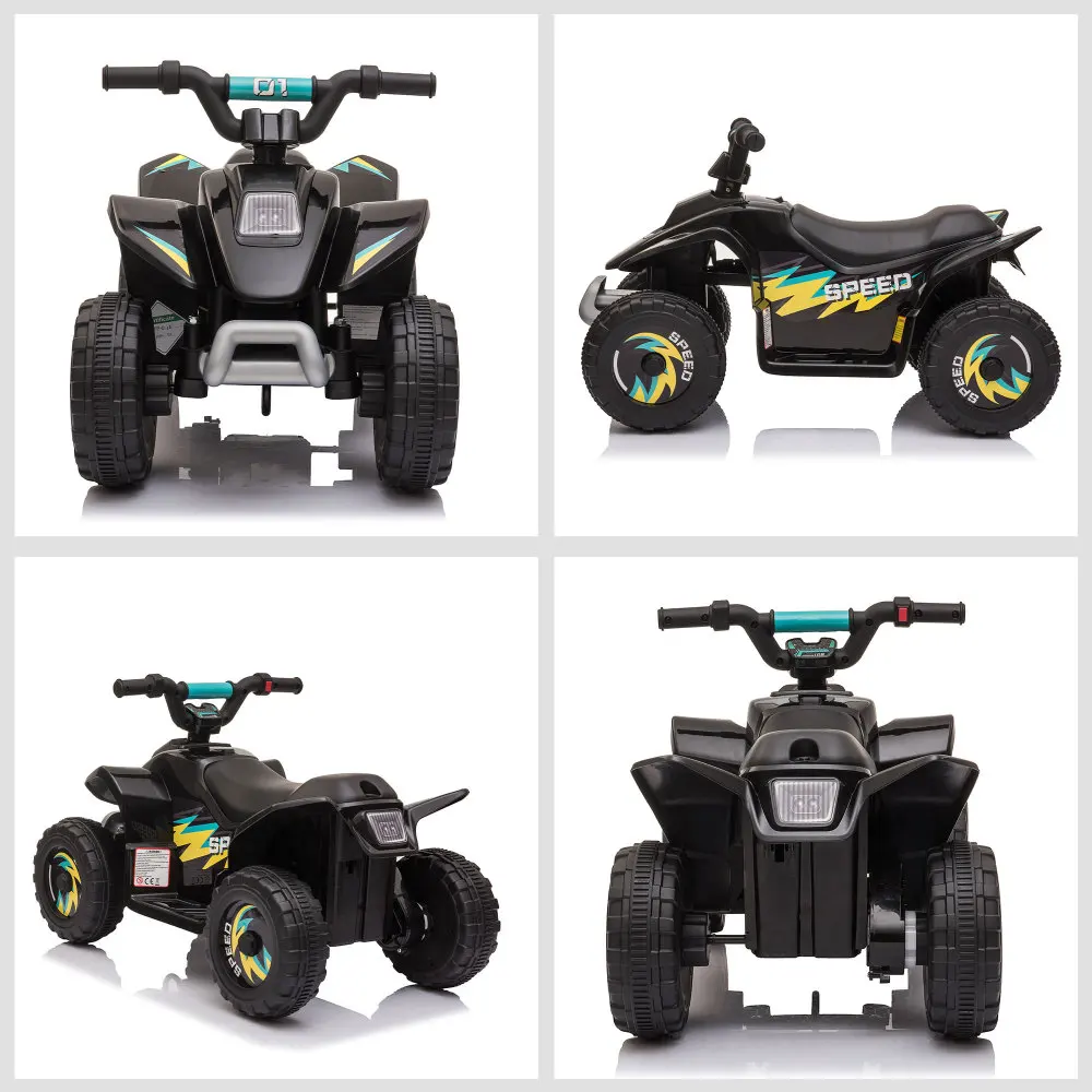 6V Kinder-ATV-Auto mit 4 Rädern, elektrisch motorisiertes, batteriebetriebenes Quad-Fahrzeug mit Vorwärts-/Rückwärtsschalter für 18–36 Monate