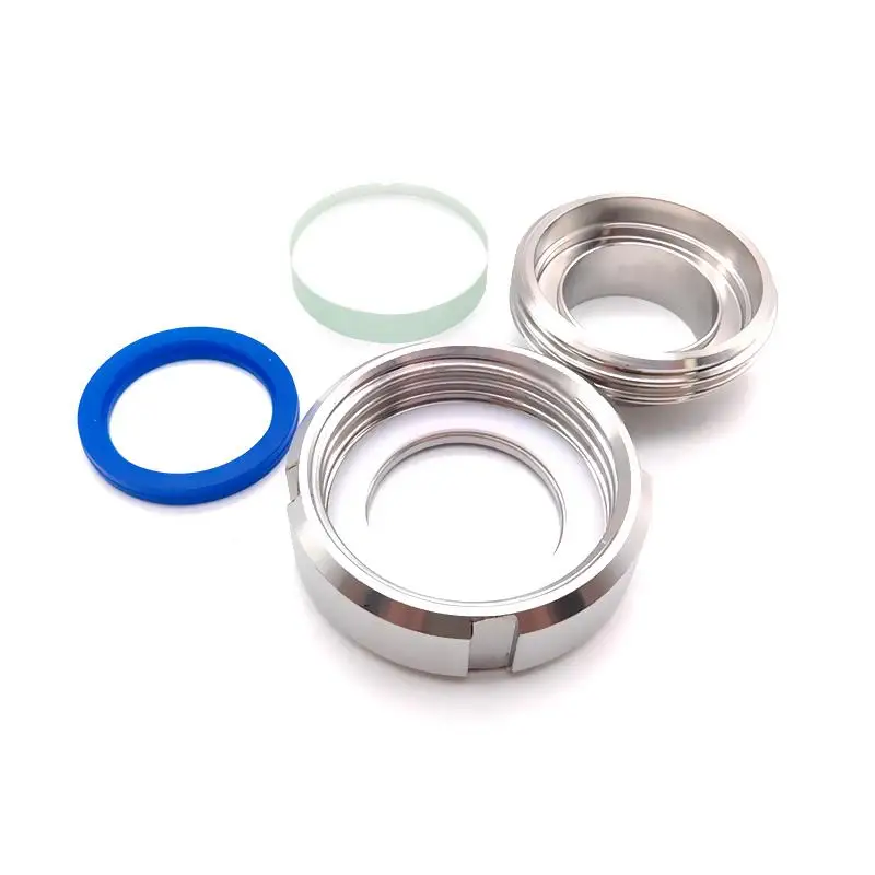 Sanitary SMS Threaded Sight Glass OD25-108mm SS304 Stainless Steel Welded Observation Mirror for Food Beverage Pharma Homemade