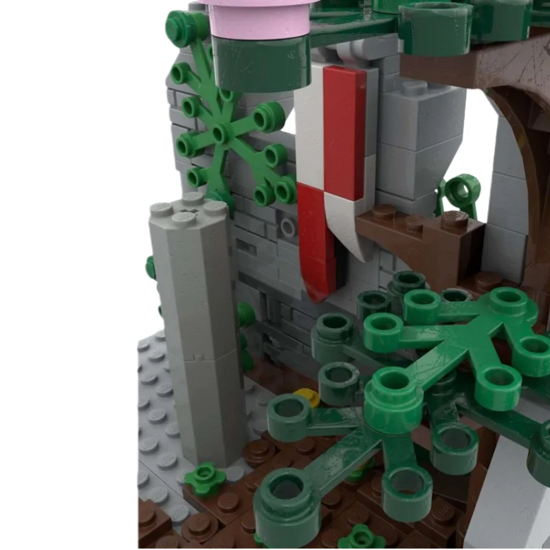 Model zamku architektonicznego w skali MOC. Małe klocki konstrukcyjne, 312 elementów. Odpowiedni dla wszystkich entuzjastów.