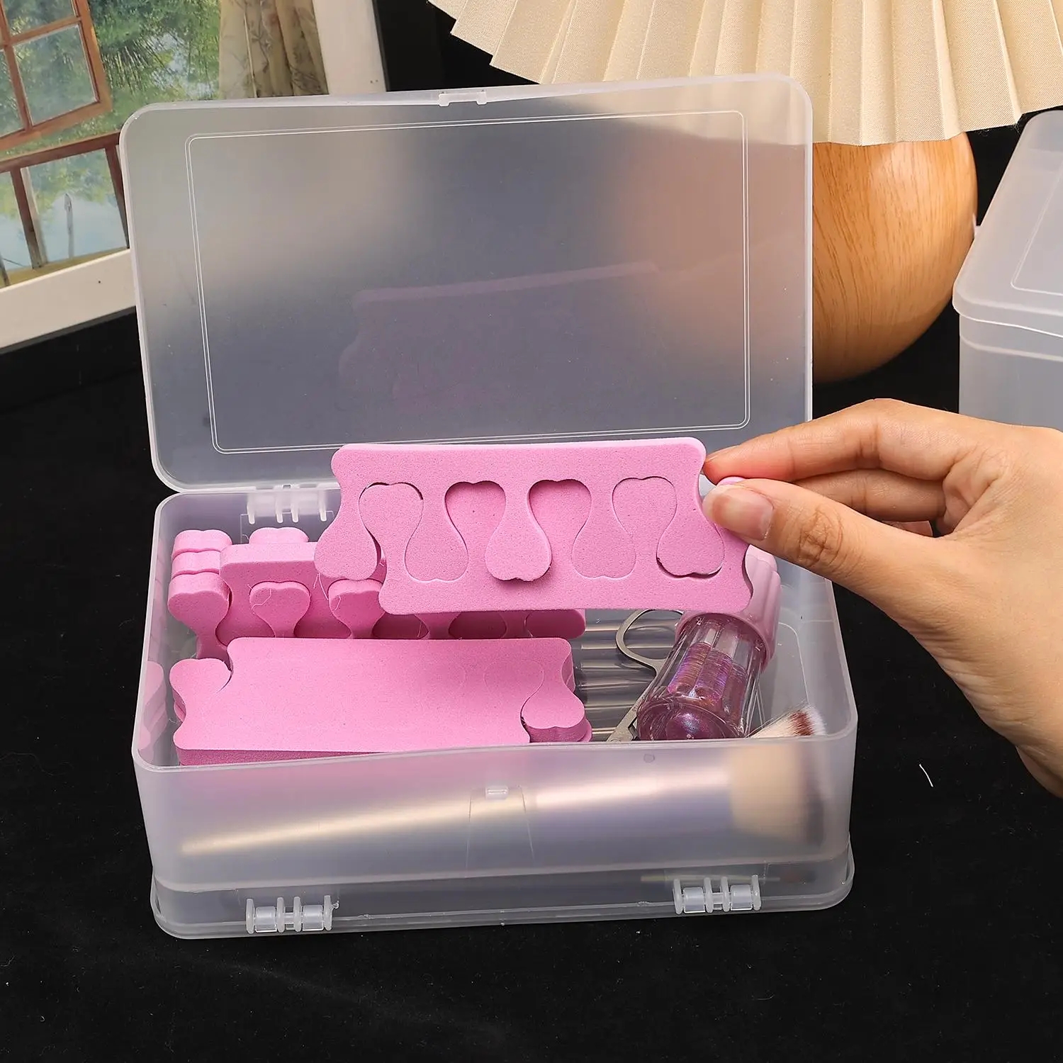 Large Capacity Storage Box for Nail Tools Gel Polish Empty Nail Art Organizer Brush File Manicure Container Beauty Kit Organizer