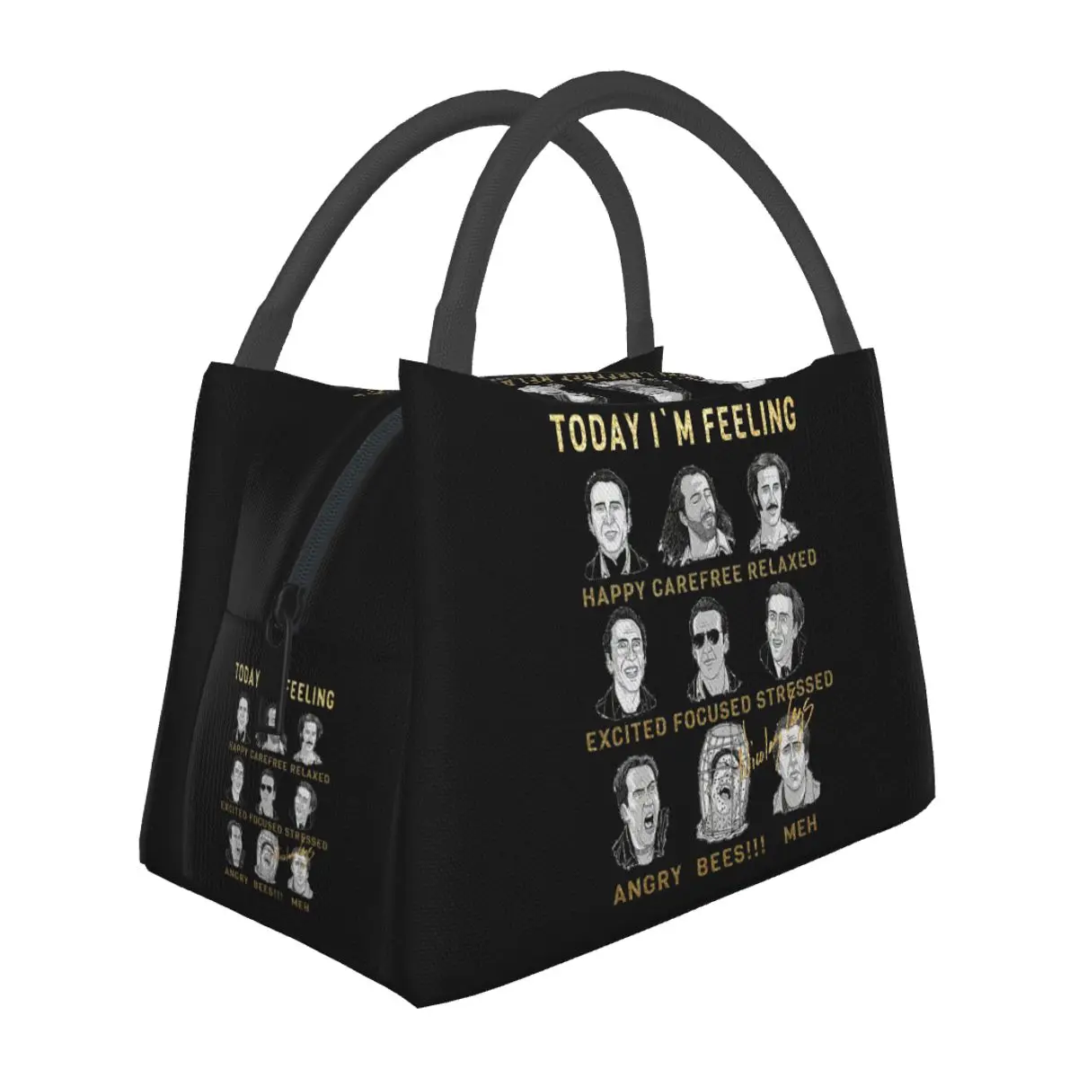 Merry Christmas St Nicolas Cage Insulated Lunch Bag for Women Bento Storage Food Boxes Container Cooler Thermal Lunch Box Tote
