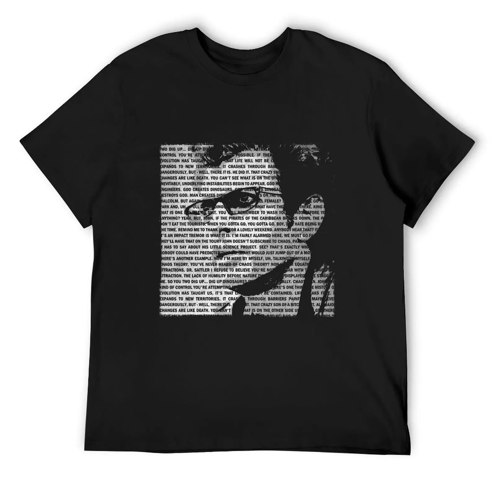 

Jurassic Park - Ian Malcolm - Faded Print With Quotes T-Shirt customs design your own vintage clothes oversized Men's t shirts