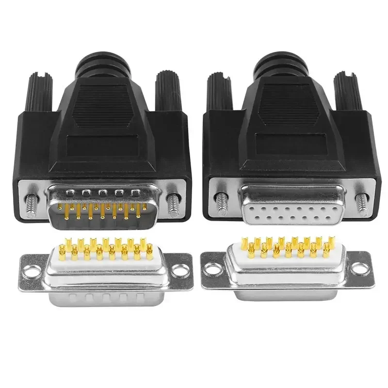 DB15 Male Female Connector Adapter 15pin DIY 2-Row Soldering RS232 Serial Port Header Plug Industrial 15 Pin Cable Connectors