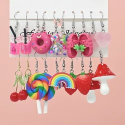 20pcs Cross border jewelry acrylic earring set for women, hot selling new handmade exaggerated dopamine earring earrings
