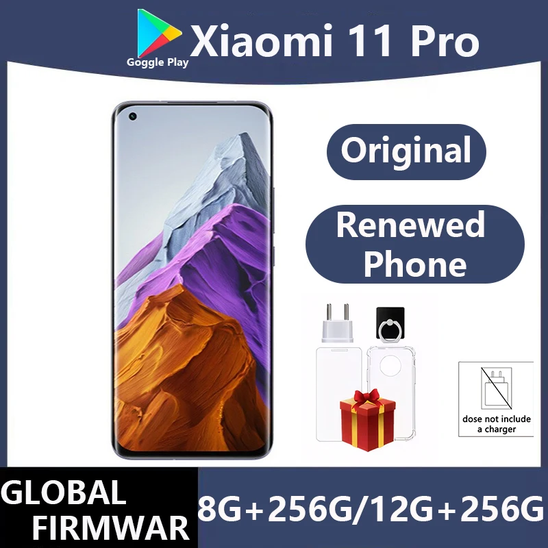 Xiaomi 11 Pro 5G version smartphone Octa-core Black Global firmware 5G Phone 50MP Hyper OS1.0 Camera No Charger Used Phone