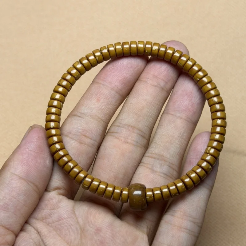 

Purple Gold Rat pure old-style , single-strand solid straight-cut , floral leather pill beads, premium natu