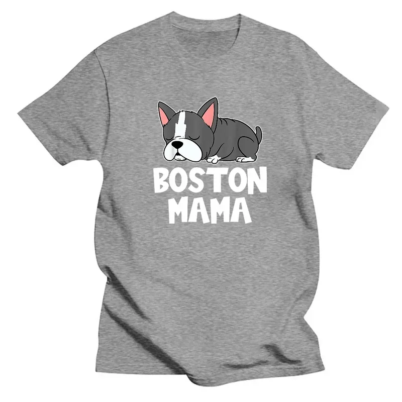 Boston Terrier Dog Puppy Cute Dog Breed Bossy Mama T-Shirt Fashion Summer Tshirt Casual Loose Sport Jogging Top Short Sleeves