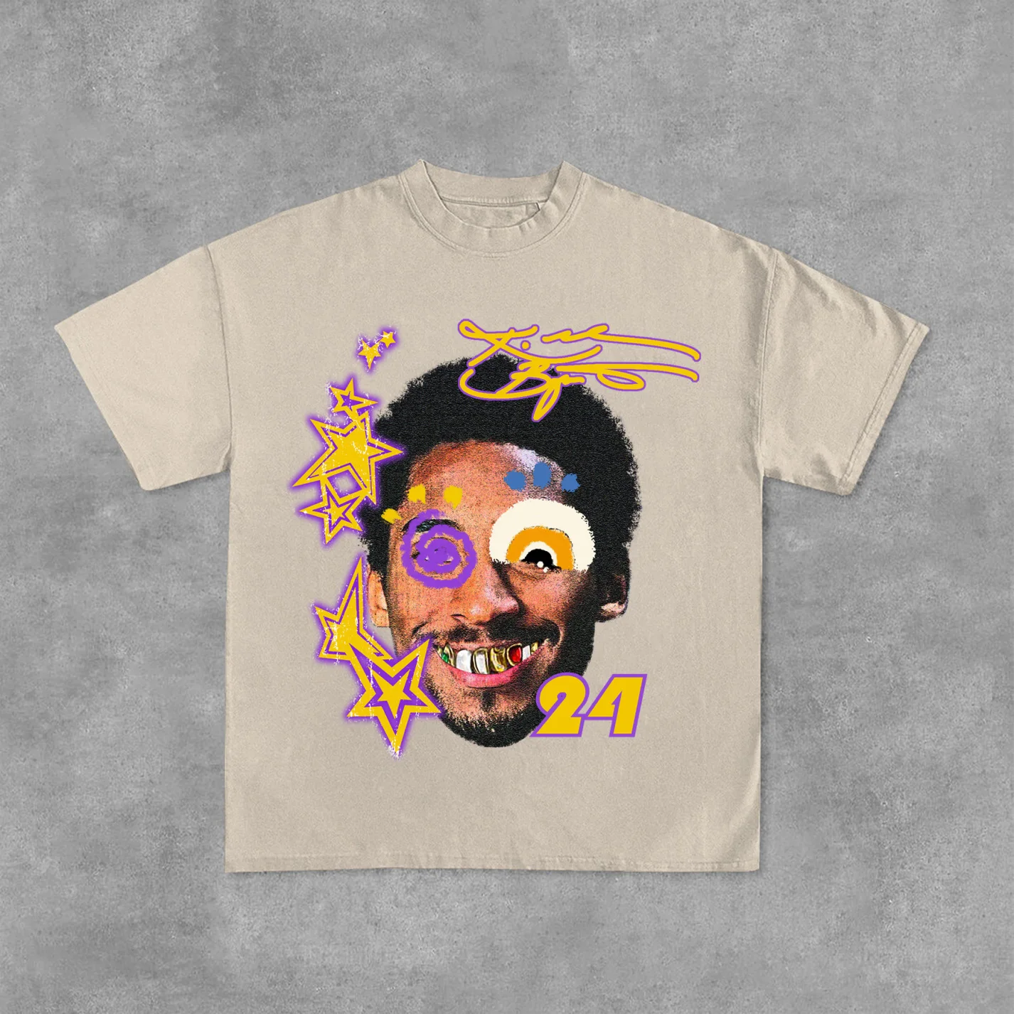 Koszulka z grafiką graffiti w stylu vintage z Kobe Bryantem, męska i damska, streetwear, krótki rękaw, retro, Y2K, Harajuku.