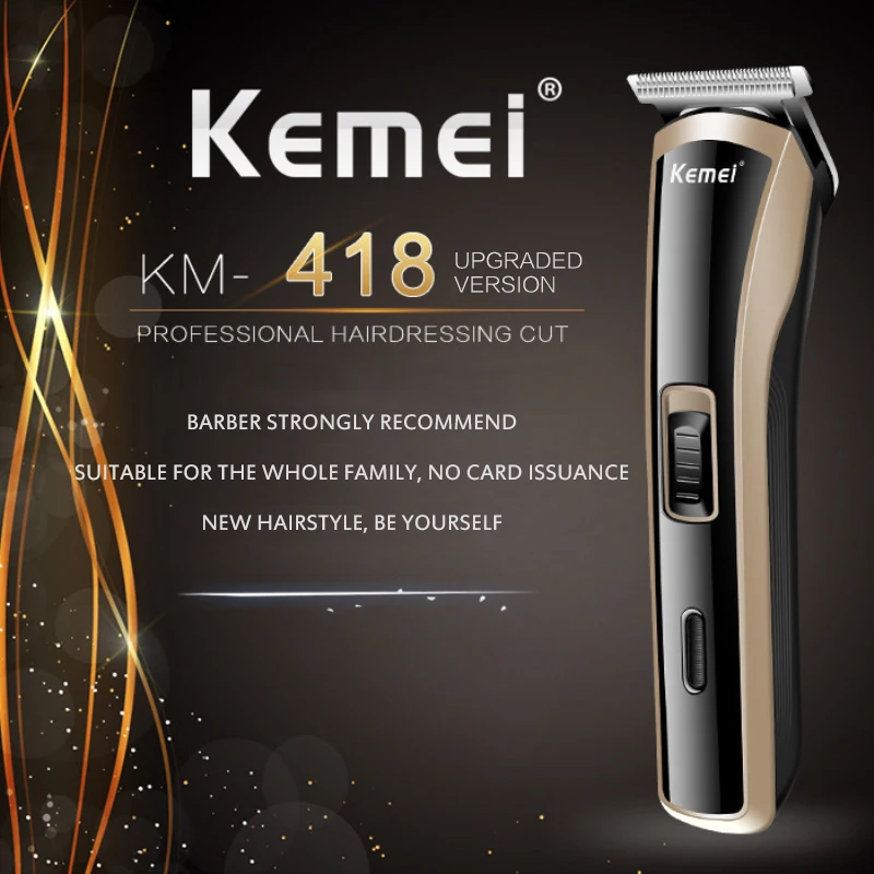 Kemei elétrica sem fio máquina de cortar cabelo recarregável aparador de cabelo do bebê ferramenta estilo dos homens originais grooming máquina de corte KM-418