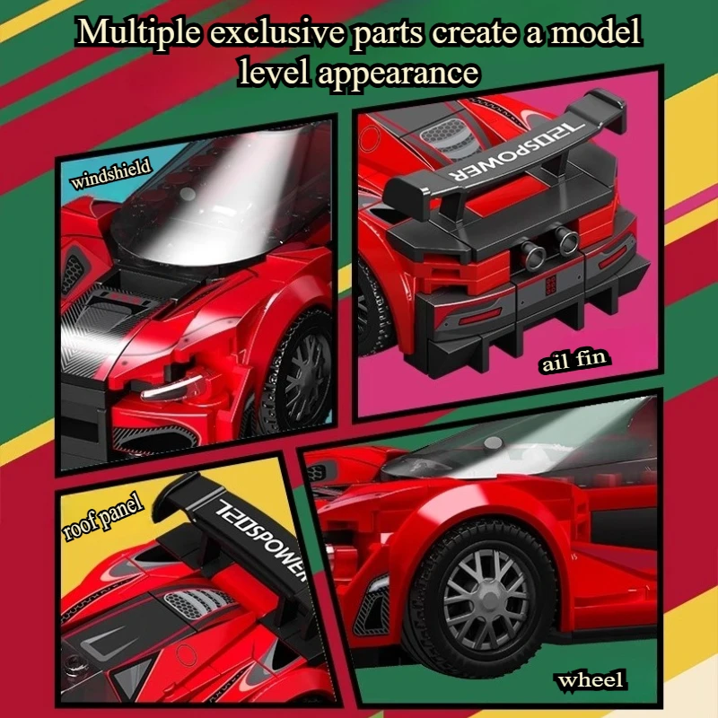 SEMBO Racewagen Accessoires Kleine Deeltje Bouwsteen Montage DIY Puzzel Speelgoed Model Kinderen Verjaardagscadeau Speelgoed